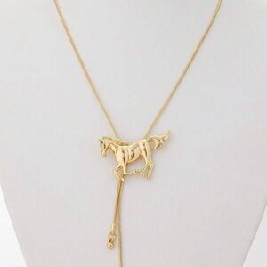 Elegant Gold Horse Pendant Necklace